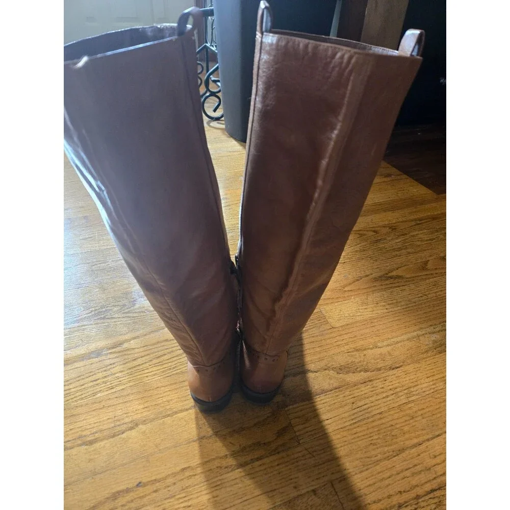 Sam Edelman “Prina” Studded Soft Brown Leather Knee High Riding Boots Size 7M
